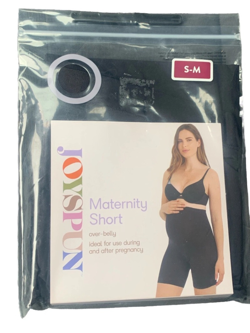 2/$20 Joyspun Maternity Over-Belly Short - Black (S-M)